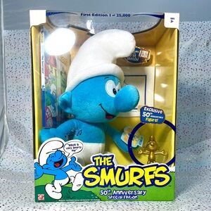 Smurfs 50th Anniversary, Special Edition, Plush, DVD, Figure & Sketch NIB 2008